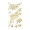 Wrapables Small Metallic Gold and Silver Temporary Tattoo Stickers, Romantic